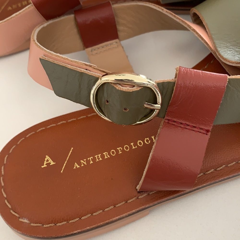 Anthropologie Perdita Toe Loop Sandals Womens Sz 7 - Picture 6 of 9